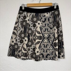 Prana Black Tan Paisley A Line Mini Skirt Womens XS Athletic Casual Gorpcore